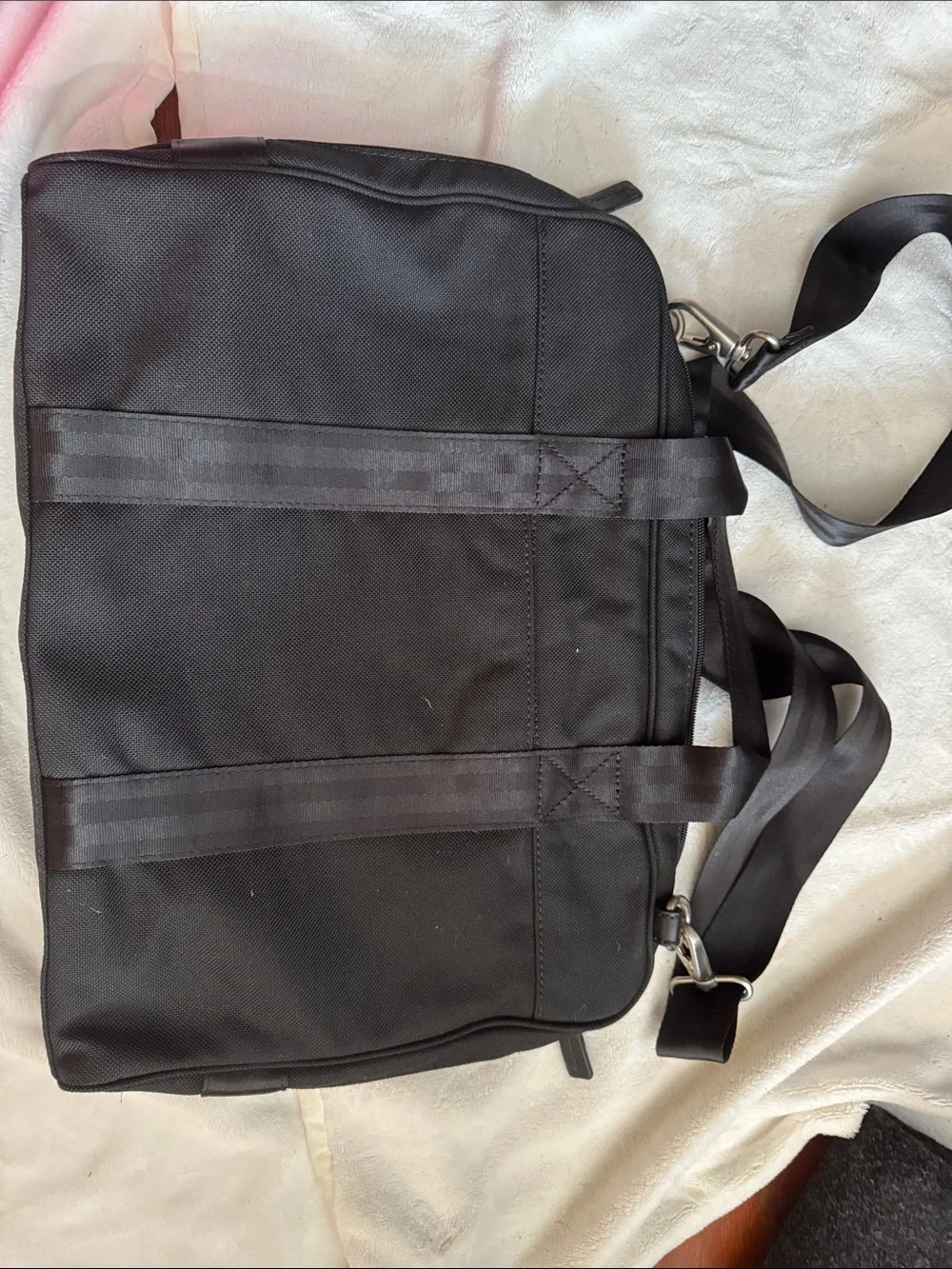 Fossil Black Laptop Messenger Bag with Removable Strap